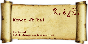 Koncz Ábel névjegykártya